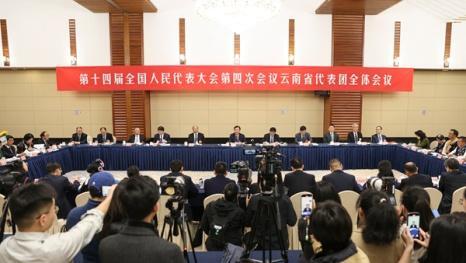 云南省代表团举行集中审议并向媒体开放审查计划报告和预算报告 王宁王予波等答记者问
