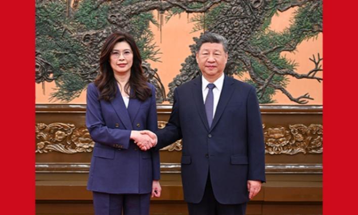 习近平总书记会见中国国民党主席郑丽文