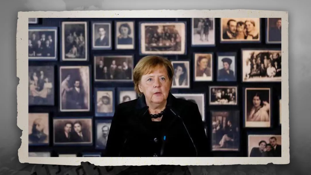 △6日默克尔在奥斯维辛集中营发表演讲（图片来源：路透社）